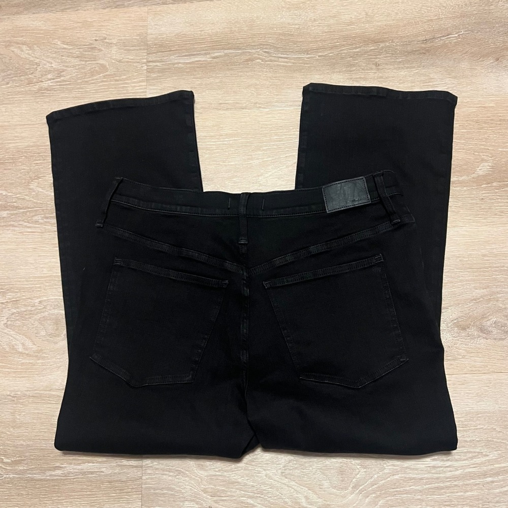 Madewell Mid-Rise Kick Out Jeans Black Stretch Denim Women's Size 33 Flare Leg